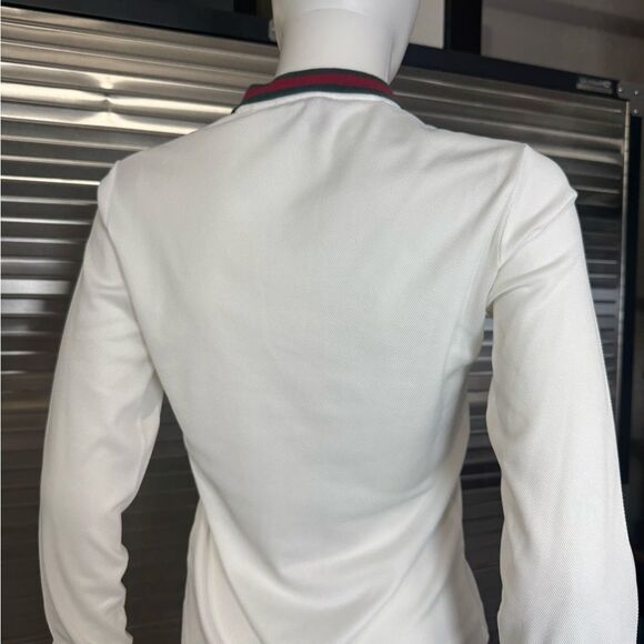 Gucci Equestrian Mock Neck Web Polo Long Sleeve Xs - Picture 5 of 10